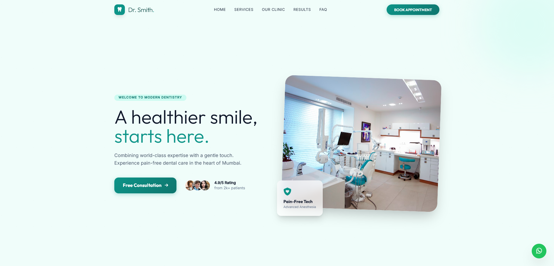 Dr Smith dental clinic website